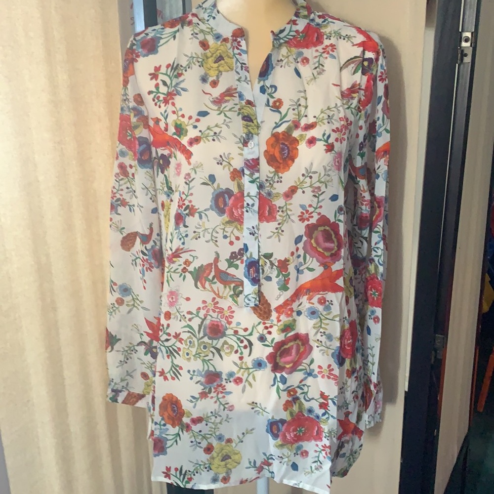 Blouse cotton vine printed